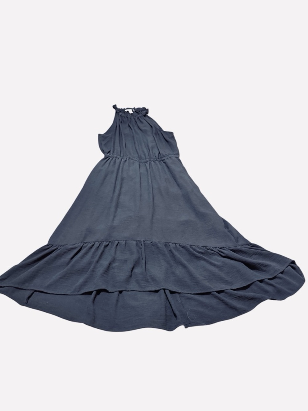 💙 Nine West Black Halter Ruffle Tiered Dress
